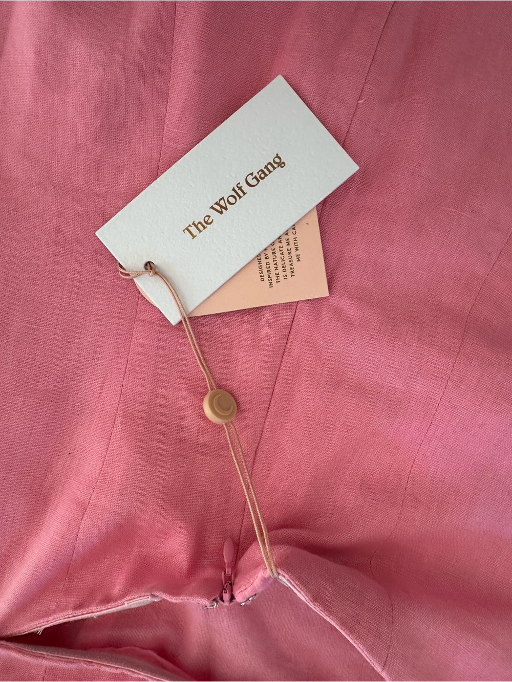 The Wolf Gang Strapless Pink Polka Dot Column Dress - Picture 5 of 7